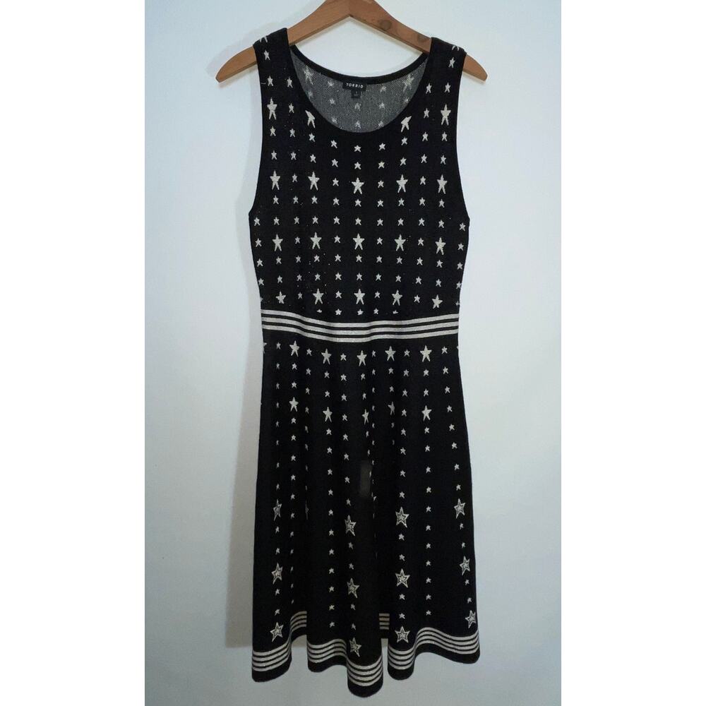 Torrid Black & Silver Star Sweater Dress - Women's Size 1 (1X) - Cute!